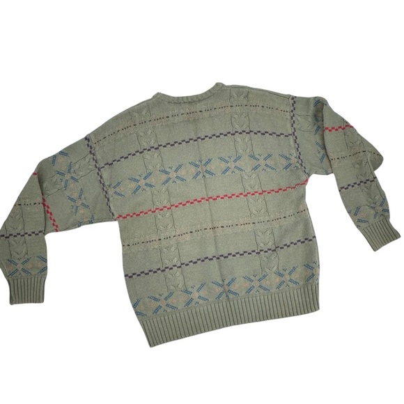 Vintage 90s Eddie Bauer Grandpa Sweater Oversized Crewneck Pullover Cotton | L - Picture 2 of 8